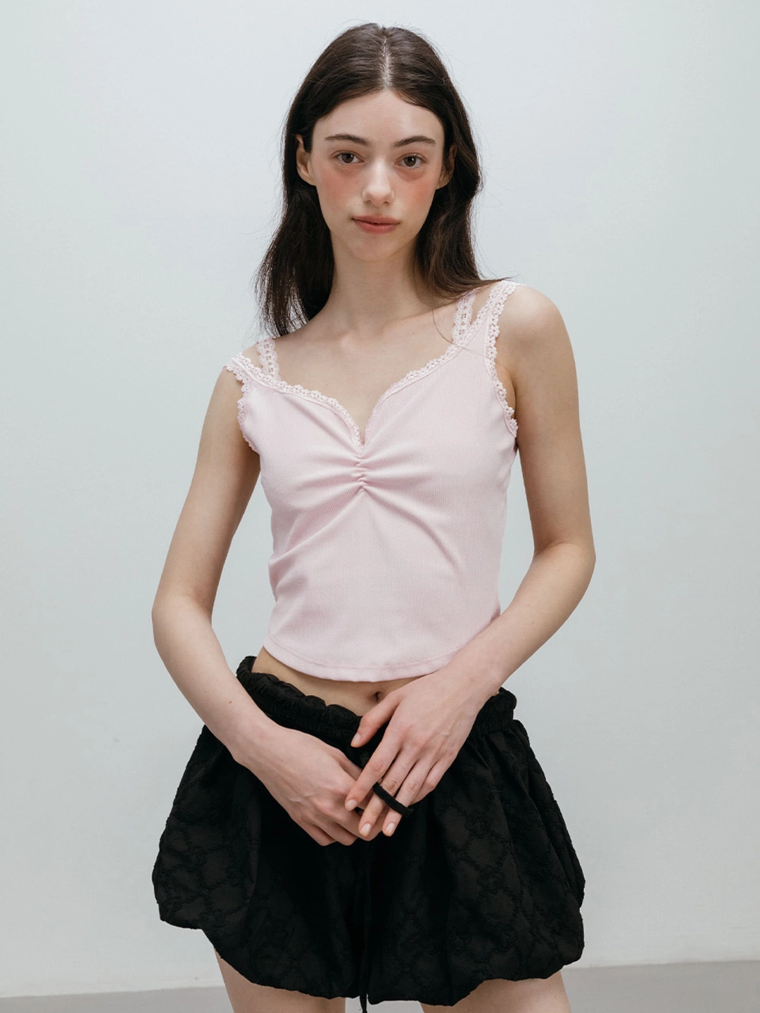 모이페어 DOUBLE LACE SLEEVELESS / PINK 상품 이미지 2
