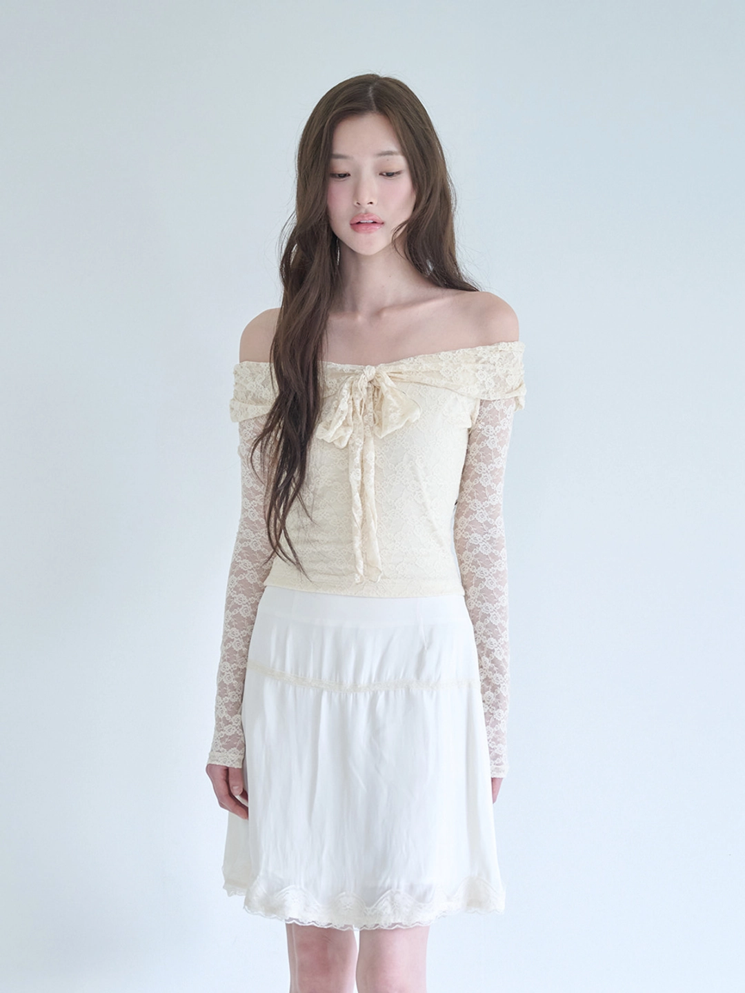 낫유어로즈 Lace blair top (Cream) 상품 이미지 2