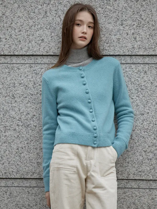 RINDA wool knit cardigan_blue