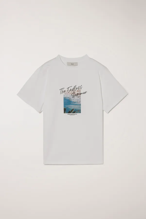 UNISEX SUMMER PHOTO PRINT T-SHIRT OFF WHITE