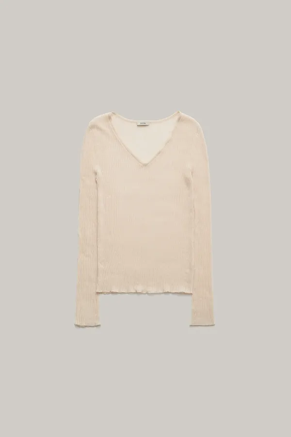 Sen V-Neck Sheer Knit