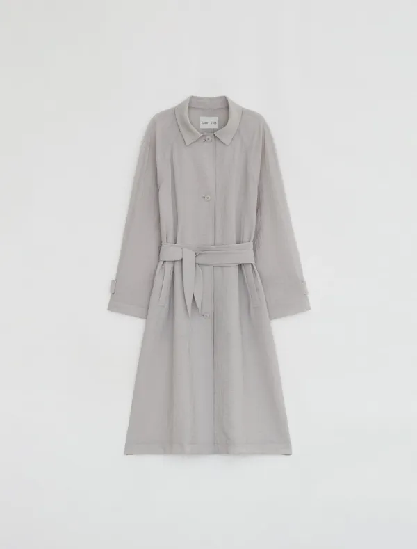 SHEER BELT TRENCH COAT [GREY]