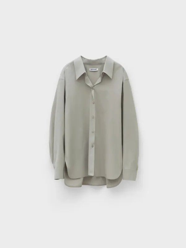 Effortless Oversize Turn-Up Shirt_Light Khaki