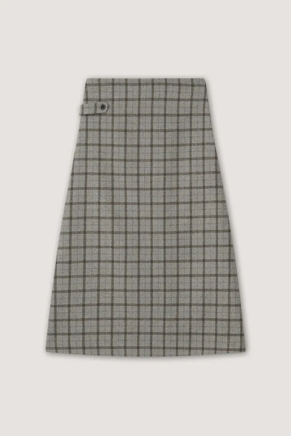 [2nd] Carol Check Skirt - Gray