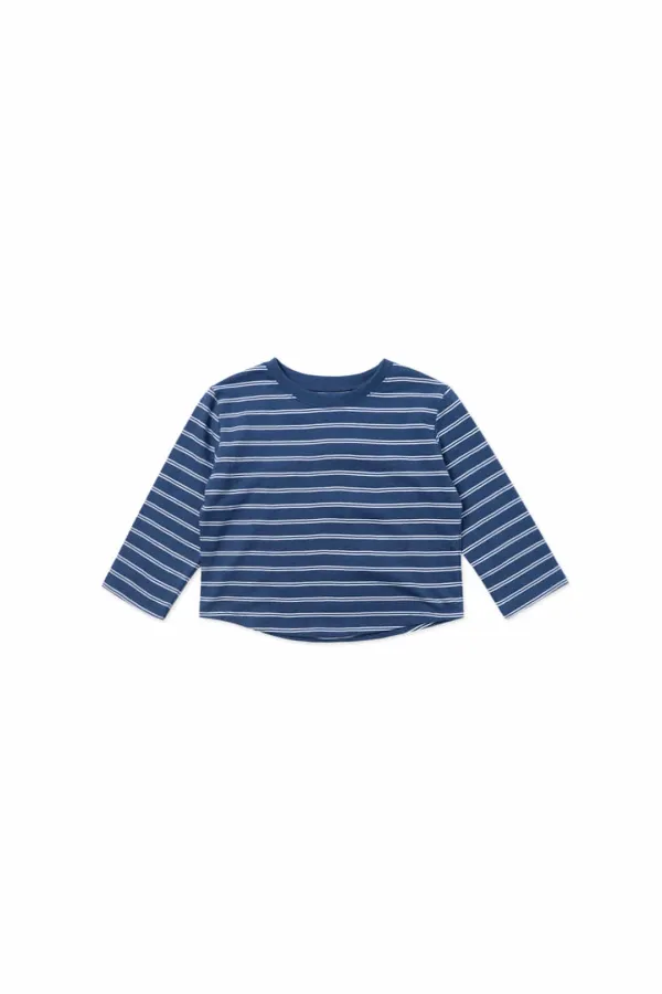 Crop stripe t-shirt_blue
