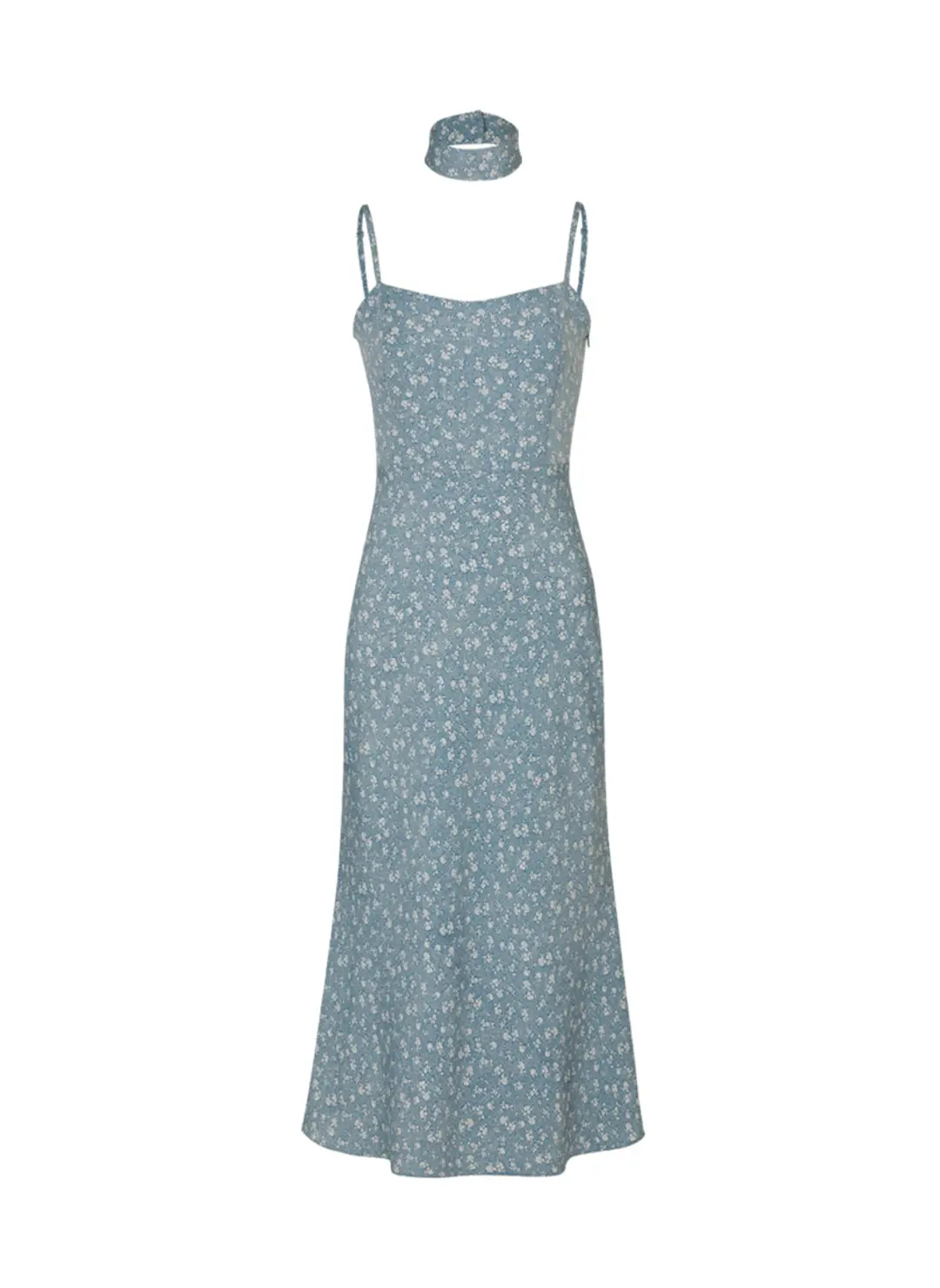 루루서울 Juliet Slim Fit Dress (Scarf Set / Blue) 상품 이미지 3