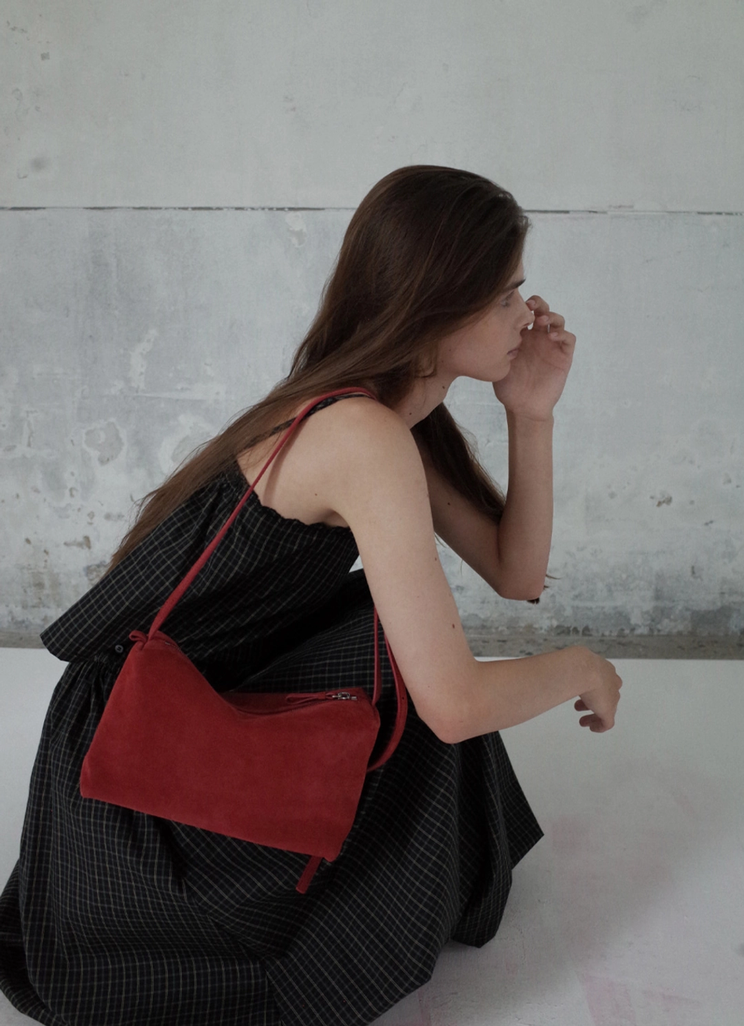 포에토 [6th] Aro suede bag (small ver.) - red 상품 이미지 2