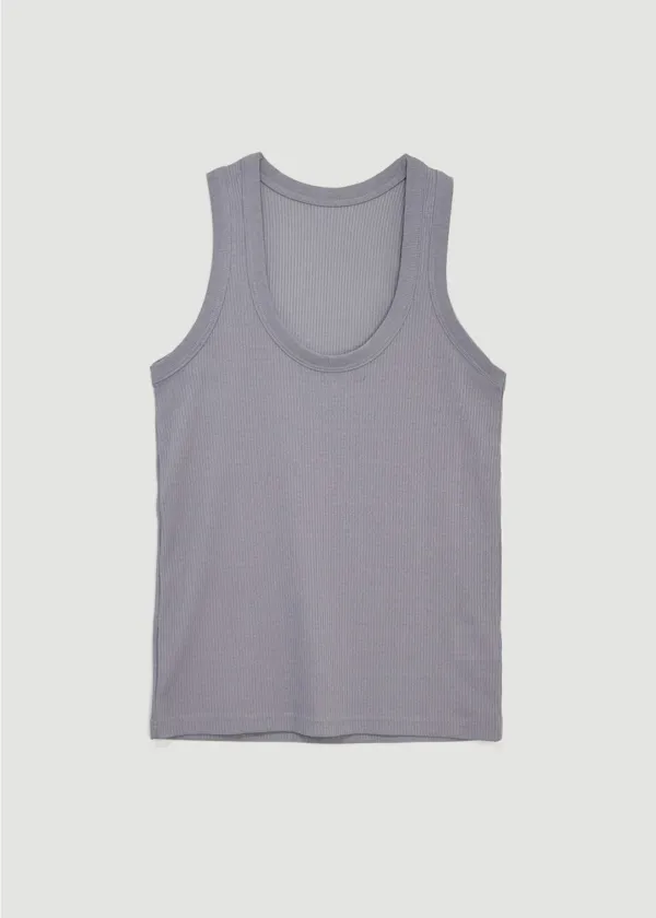 Ribbed sleeveless (Purple gray)