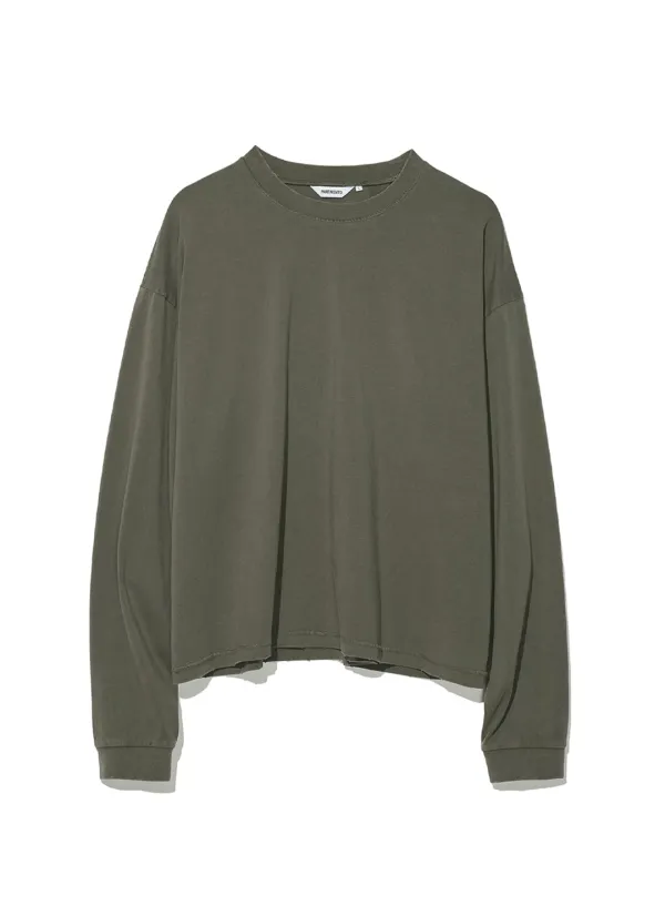 VTG Washed Crop Long Sleeve_Khaki