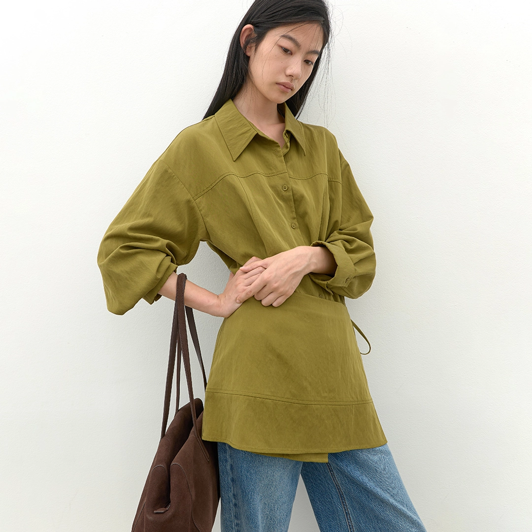 아뜰리에 나인 (BL-4434)CREASED SKIRT LAYERED BLOUSE S 상품 이미지 1