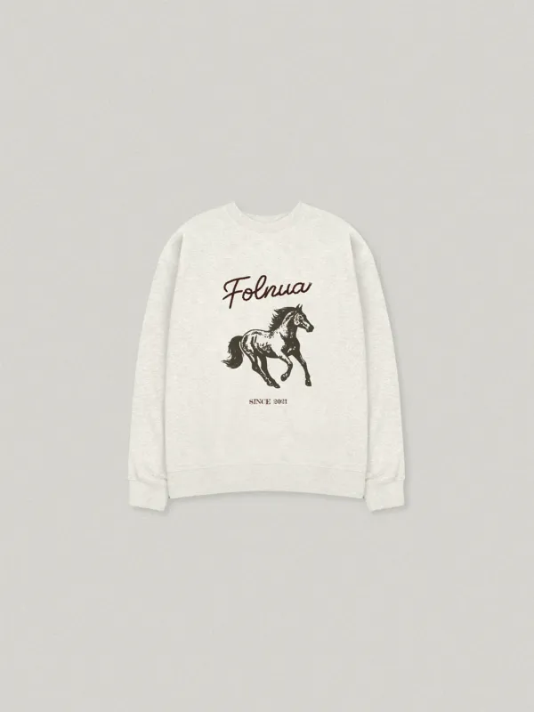 Pony Over Fit Sweat Shirt - Oatmeal포니 오버핏 스웻셔츠
