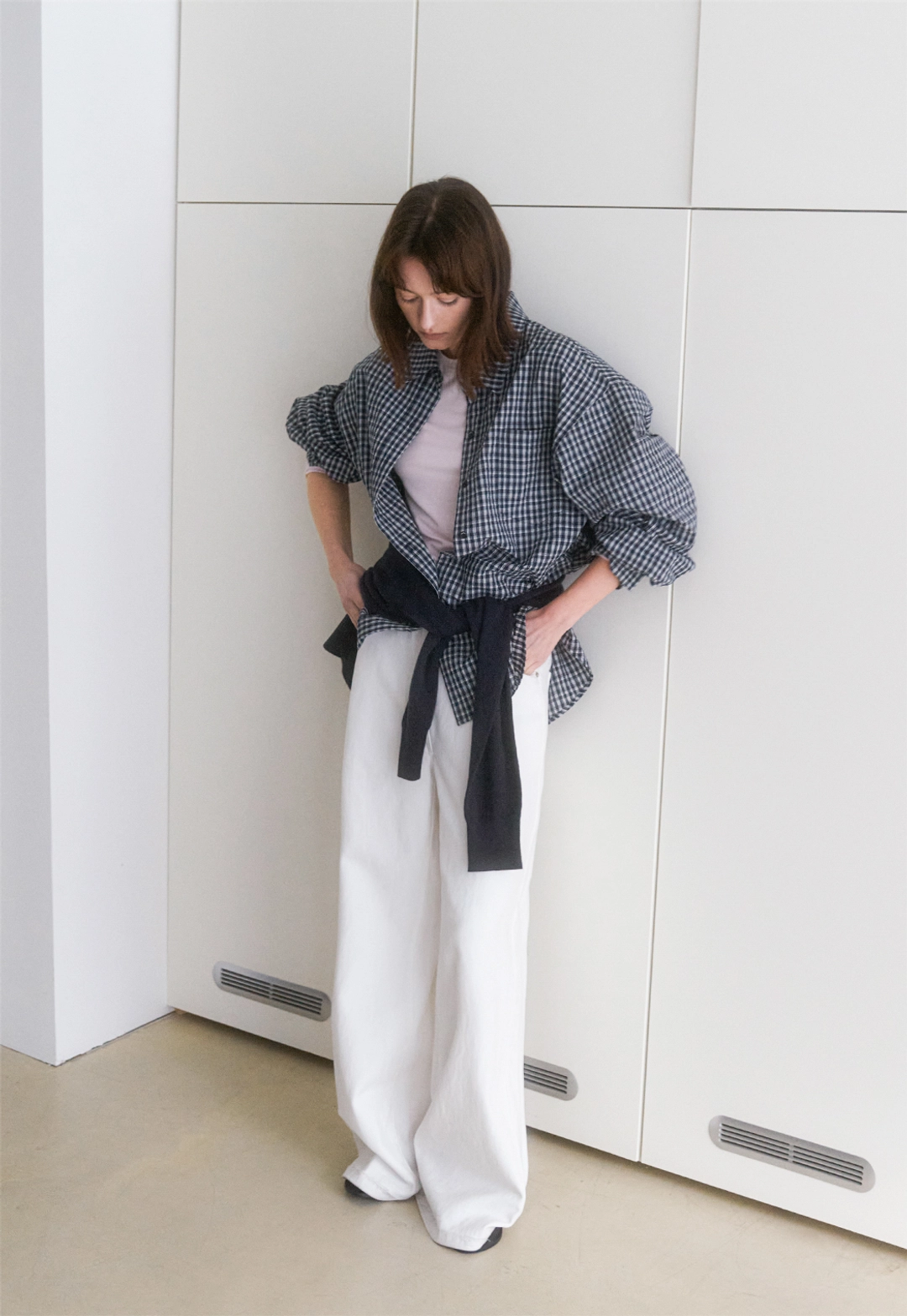 아뜰리에 나인 (BL-4387)EMBO GINGHAM CHECK OVERSIZED SHIRT 상품 이미지 3