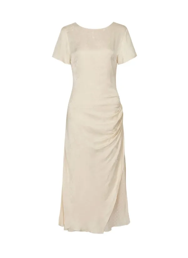 Drape Half Sleeve Dress (Ivory)