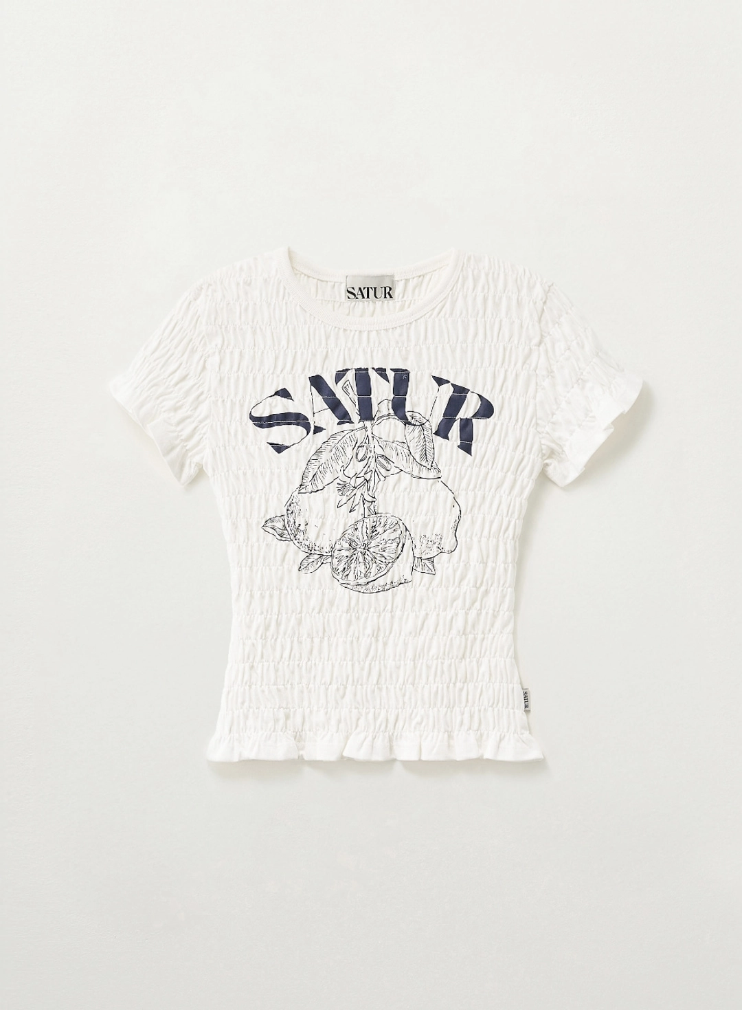 세터 (W) Citron Smocked T-shirt - White 상품 이미지 1