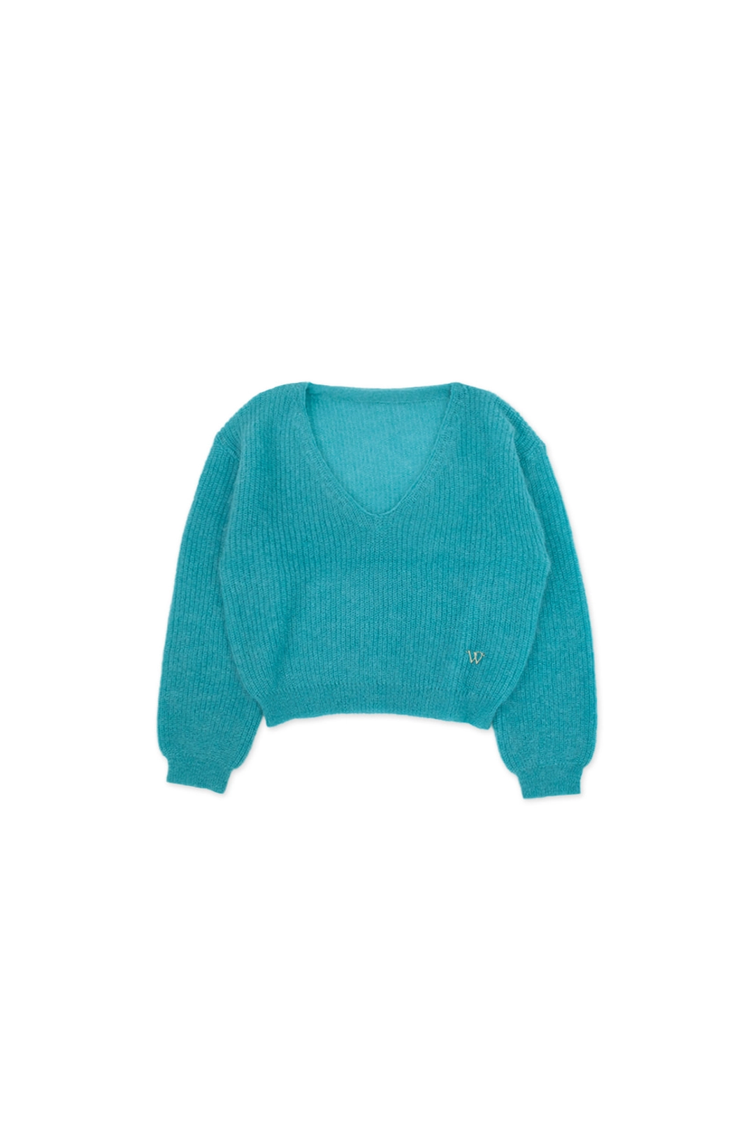 위드아웃썸머 Mohair v-neck knit_teal 상품 이미지 1