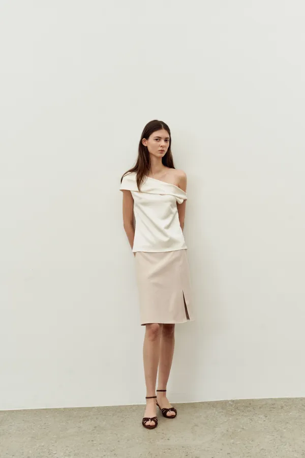 SANDY WOOL SLIT SK / BEIGE PINK