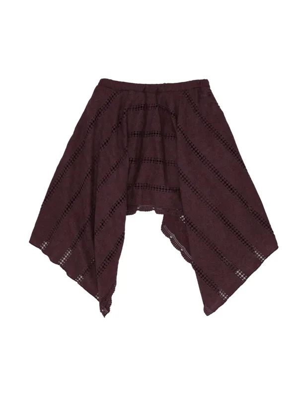 BOHEMIAN LACE CUTTING SKIRT BURGUNDY