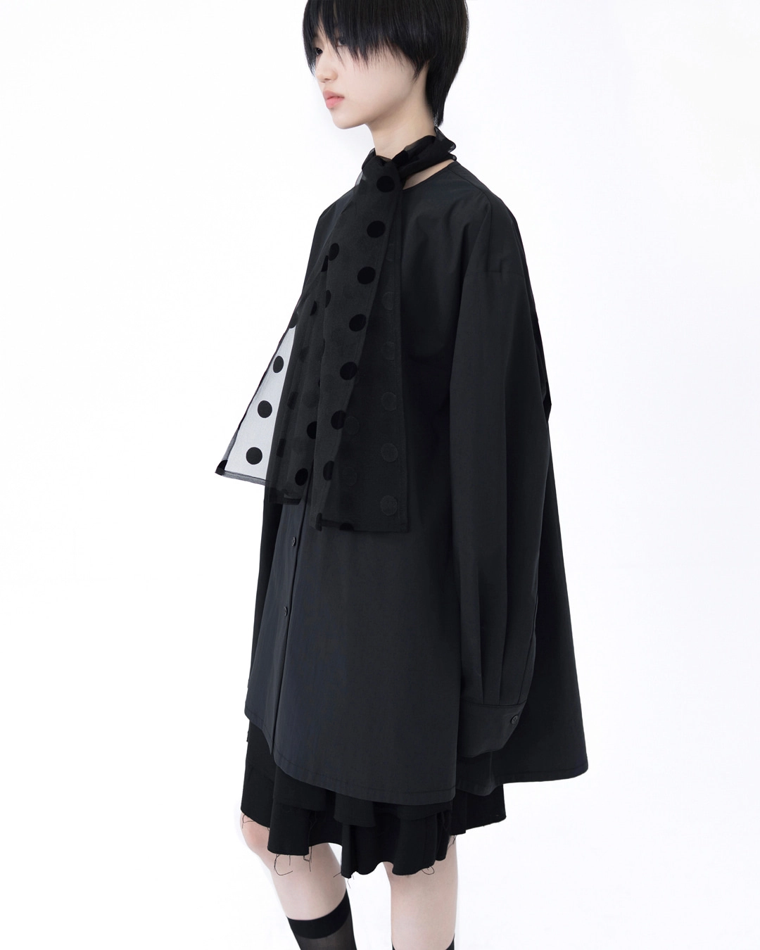 유노이아 dot tie over shirt 상품 이미지 2