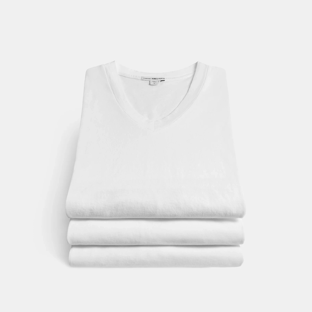 제임스펄스 3 Pack Short Sleeve V Neck - White 상품 이미지 1