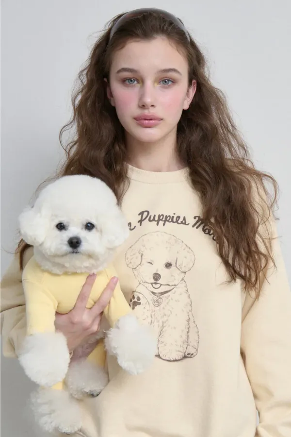LOVE PUPPIES SWEATSHIRTS (BUTTER)