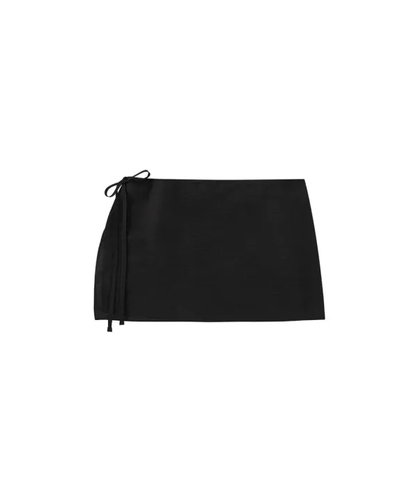 P3324 시폰 랩 스커트_Black