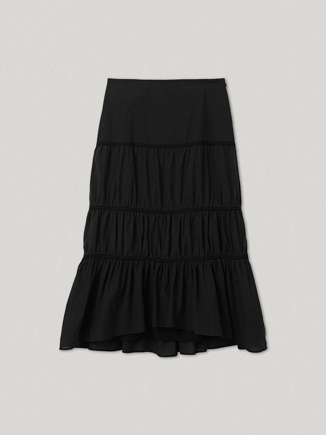 Black Neely Tiered Skirt