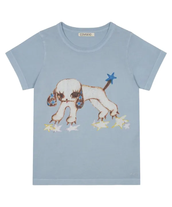VINTAGE PUPPY T-SHIRT CLOUD BLUE