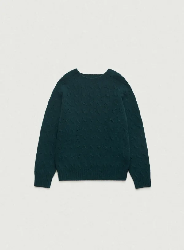 Oversized Shaggy Dog Knit Sweater_Green