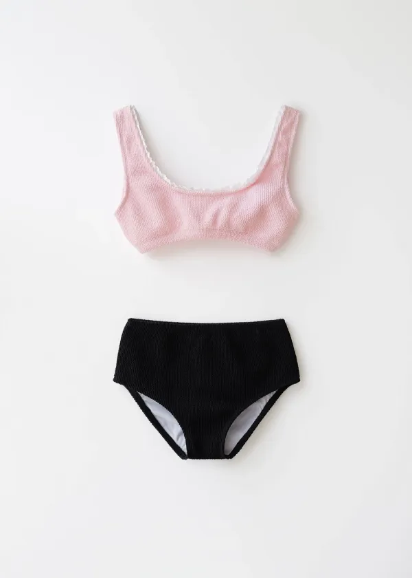 Crinkle lace bikini (pink)