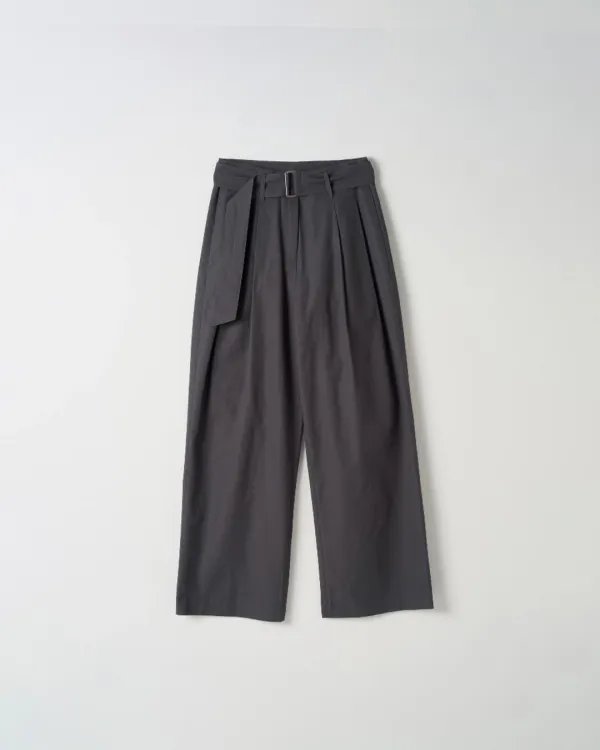 Belted Wide Pants [CHARCOAL]