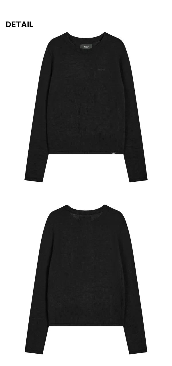 (W) CLASSIC KNIT PULLOVER-BLACK