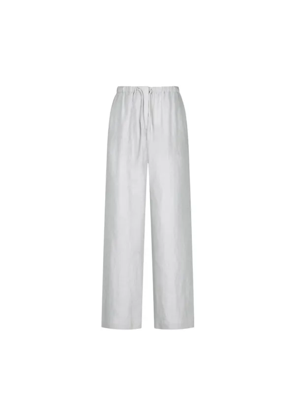 Linen Banding Pants, Light Grey