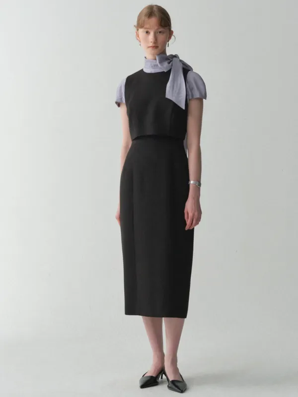 Overlay Sleeveless Dress - Long