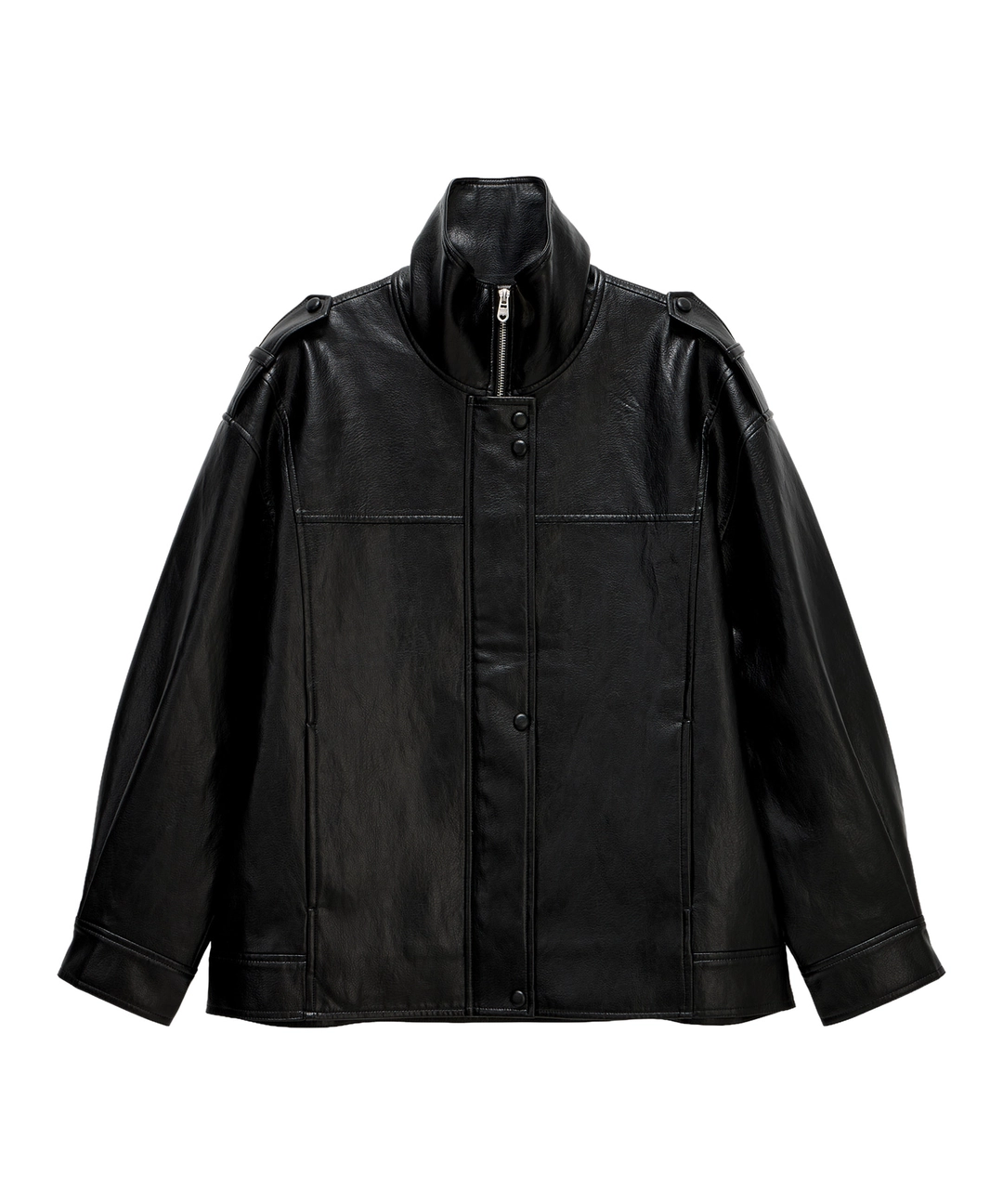 비터셀즈 Oversized Jade Leather Jacket-Black 상품 이미지 1