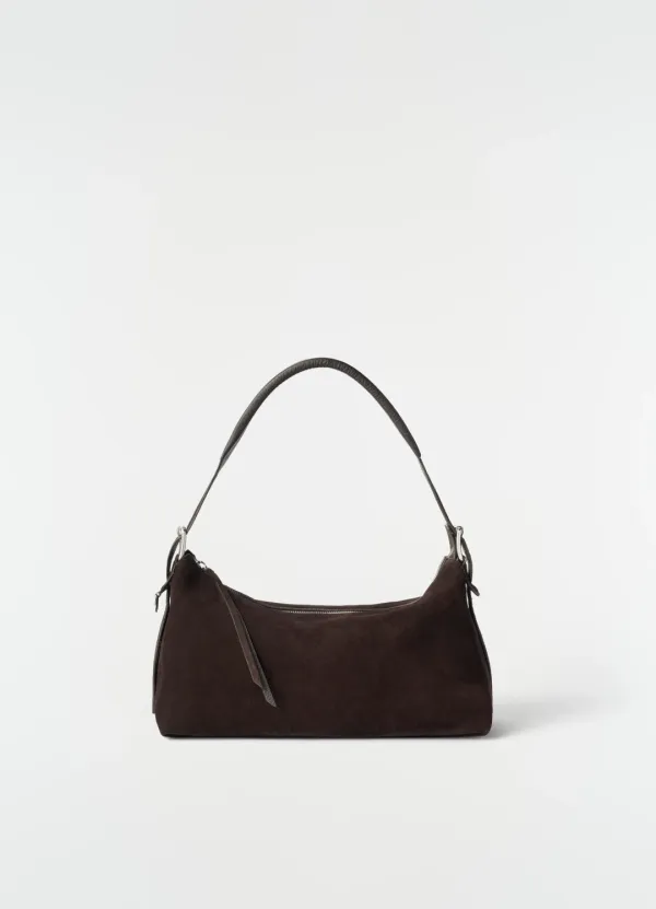 BELTED BAGUETTE BAG IN SUEDE LEATHER