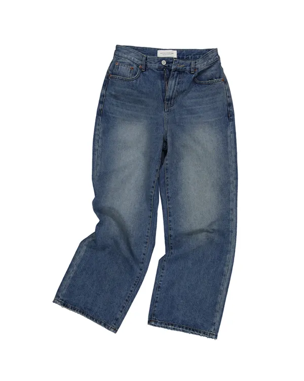 day straight denim pants (indigo)