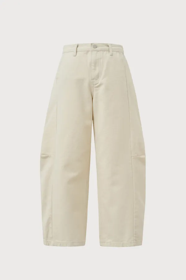 Curved loose fit denim (cream)