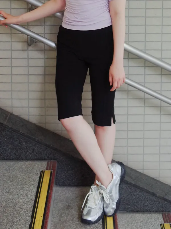 BANDING BIKER PANTS - BLACK