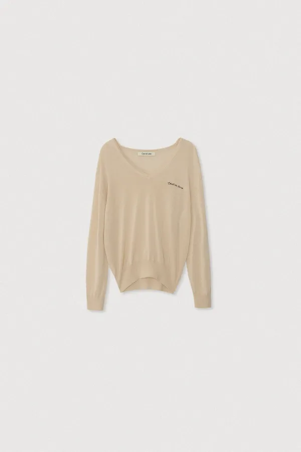 VISCOSE V-NECK KNIT [BUTTER]