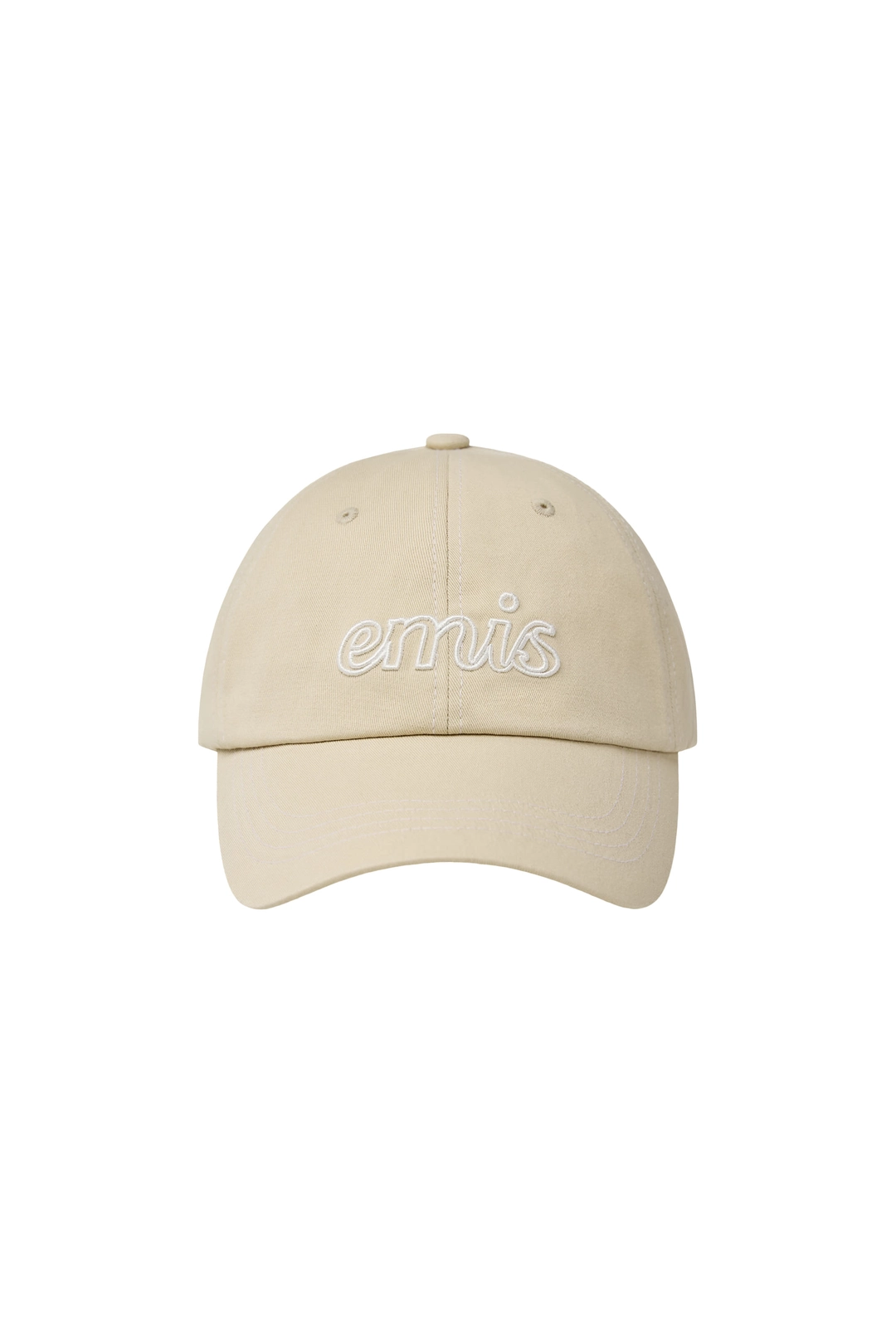 이미스 LETTERING LOGO WHITE STITCH BALL CAP-LIGHT BEIGE 상품 이미지 1