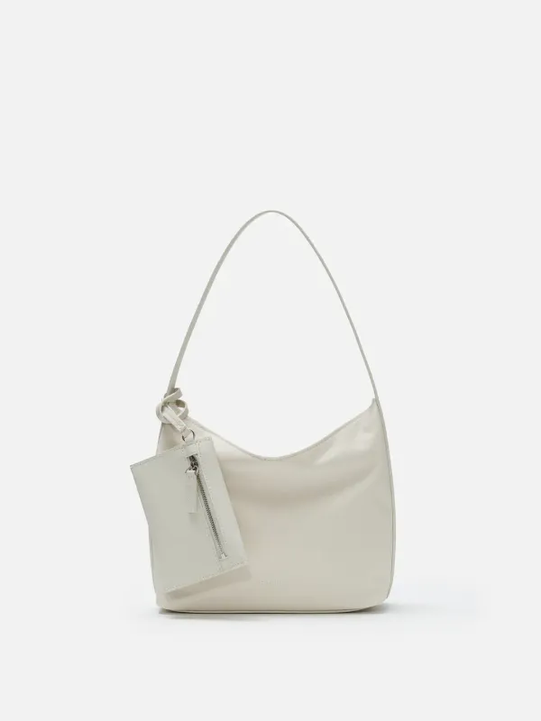 Mini pulpy hobo bag Nylon Ivory