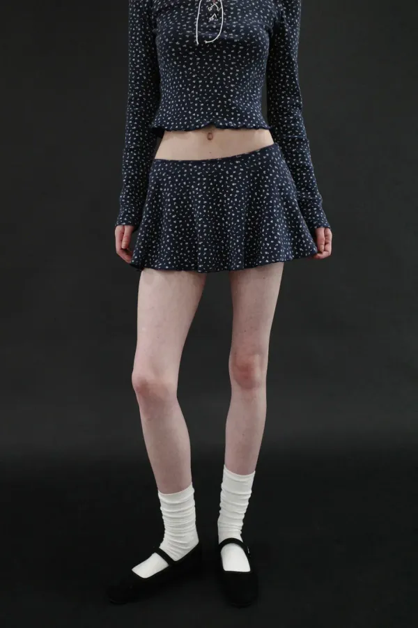 FLORAL FLARE SKORT (NAVY)