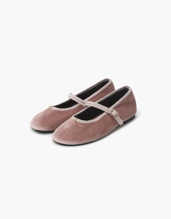 velvet maryjane shoes - indian pink