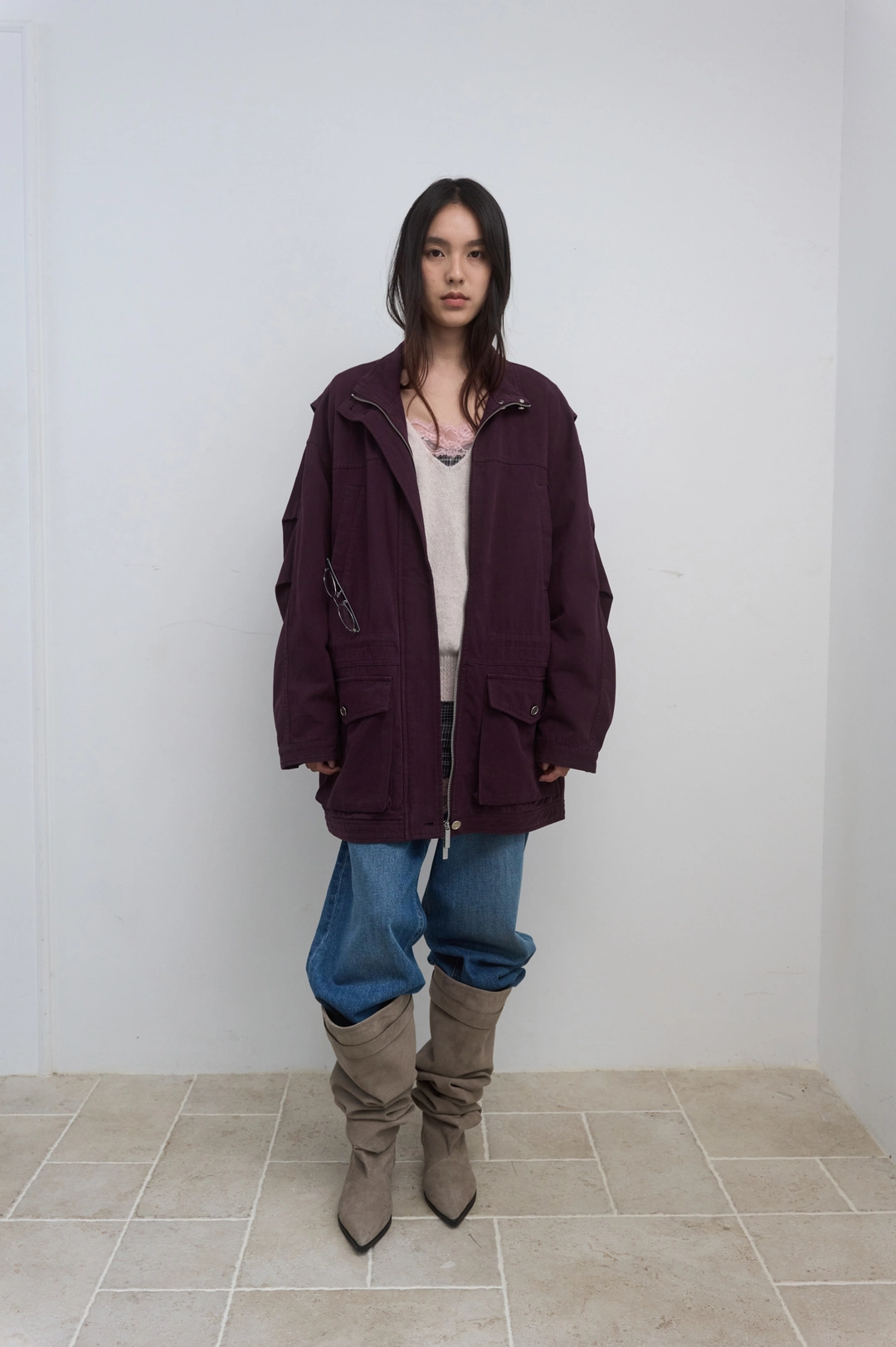 마조네 COTTON FIELD JACKET_PURPLE 상품 이미지 1