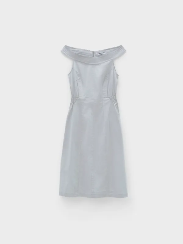 [6/2 예약배송] Off Shoulder Cotton Dress_Light Grey
