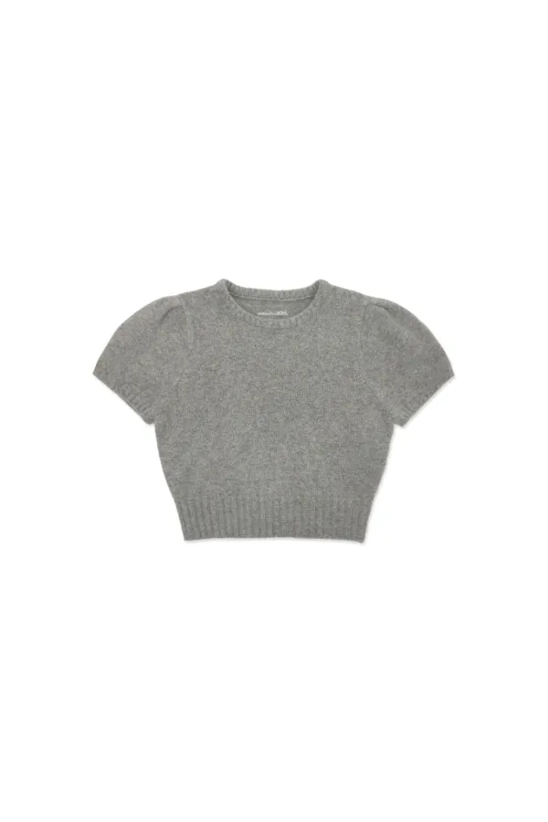 Puff raccoon half knit_gray