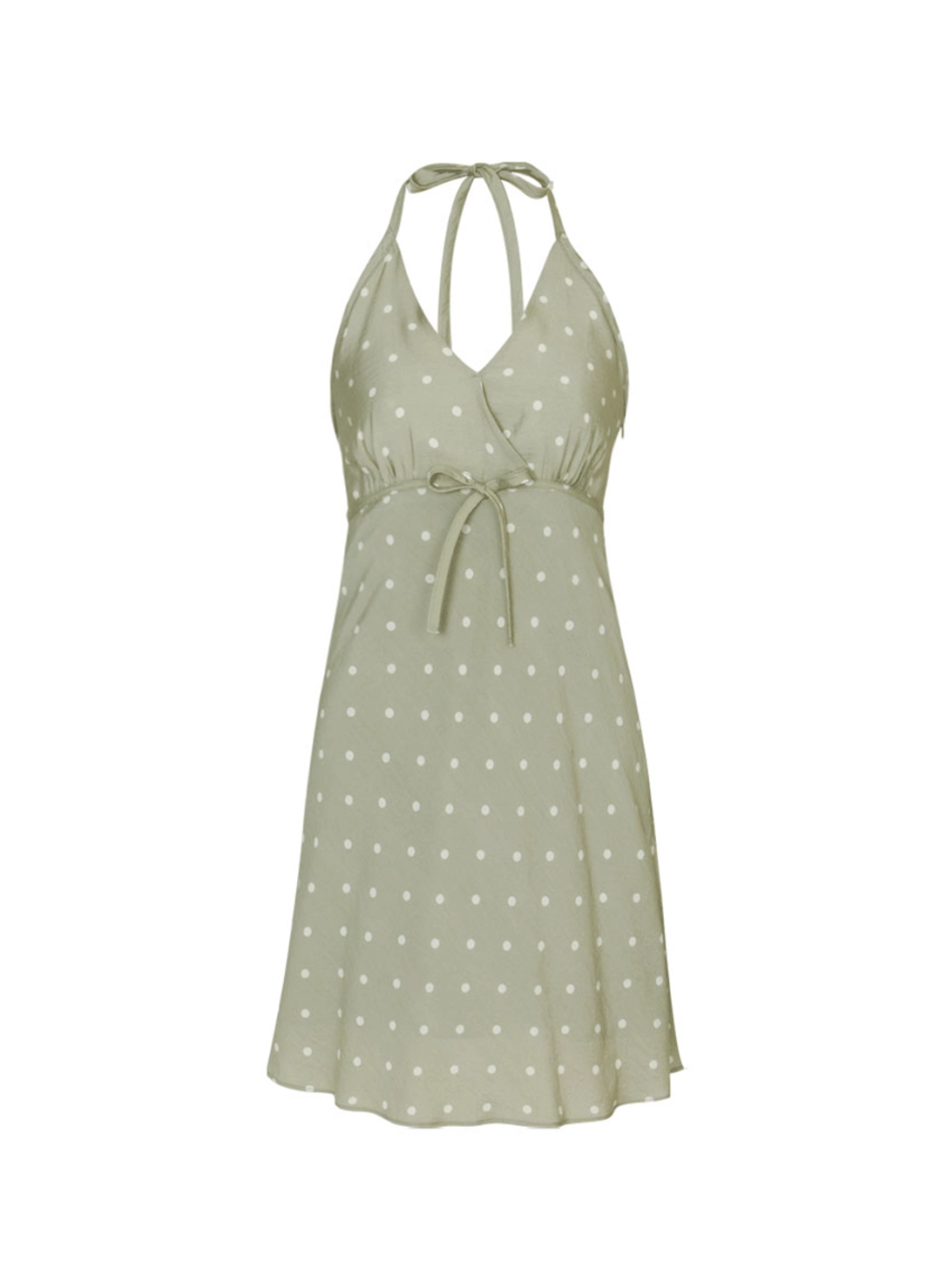 루루서울 Dot Halter Dress (Light Khaki) 상품 이미지 1
