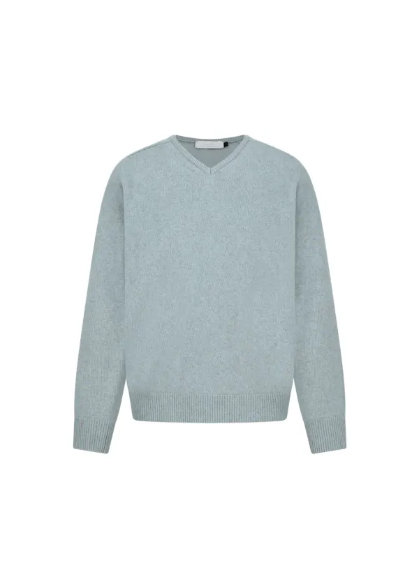 Racoon v-neck knit, Mint