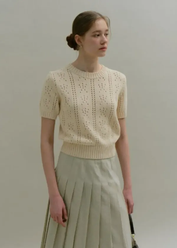 SKASHI ROUND CROP KNIT (butter beige)