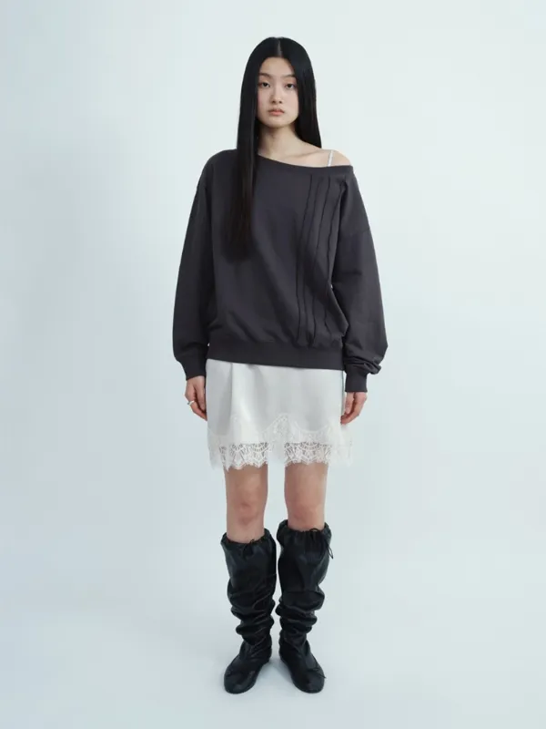 Cut Out Vintage Sweatshirts [Charcoal]